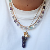 Fluorite and pearl necklace